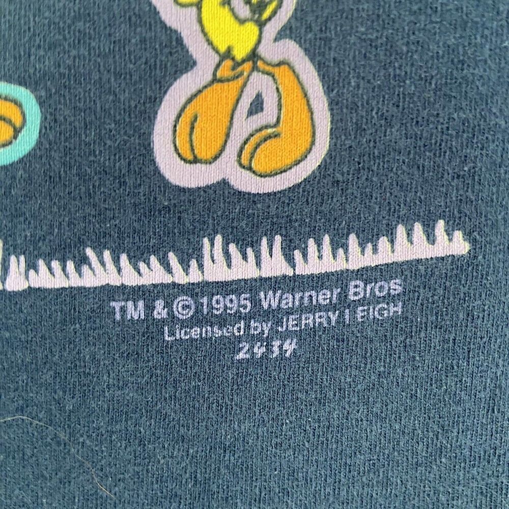 Vintage 1995 Looney‎ Tunes Tweety Bird T-Shirt TV Cartoon Men’s Size XL Blue - Picture 3 of 9